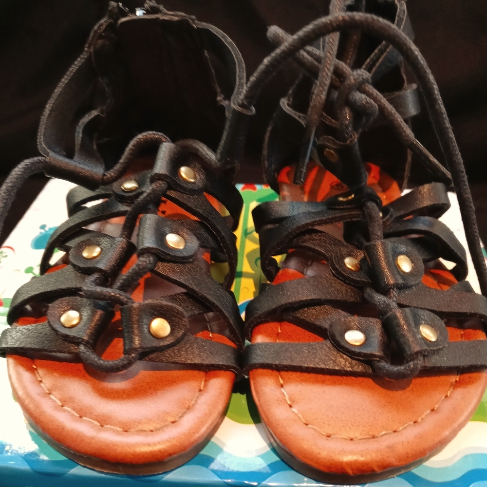 Baby Gladiator Sandals Size 4 Black